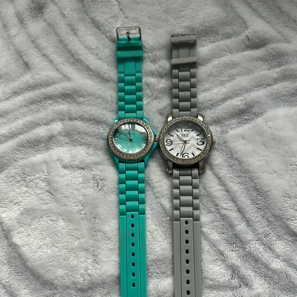 Teal and Gray Silicone Watches